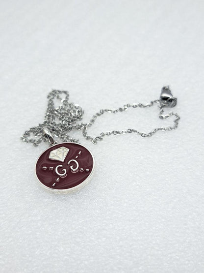 GUCCI Necklace Pendant GG Ghost Reversible Plate Silver 925 Unisex Accessory