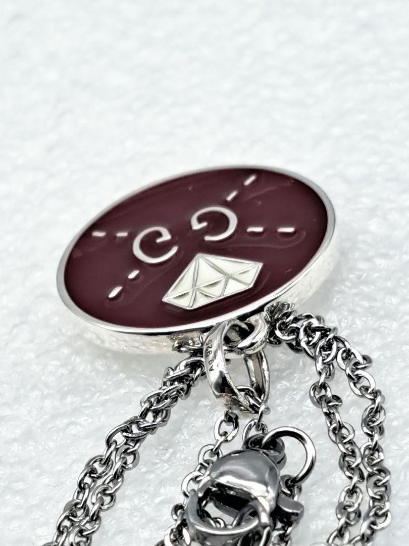 GUCCI Necklace Pendant GG Ghost Reversible Plate Silver 925 Unisex Accessory