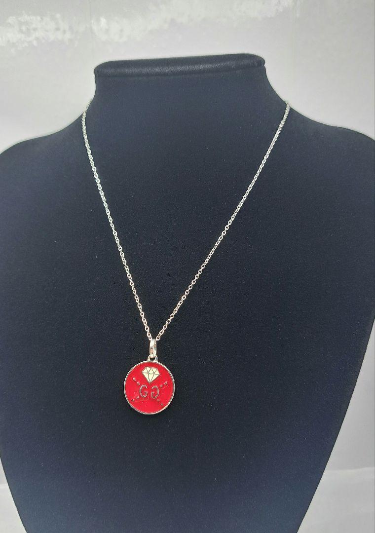GUCCI Necklace Pendant GG Ghost Reversible Plate Silver 925 Unisex Accessory