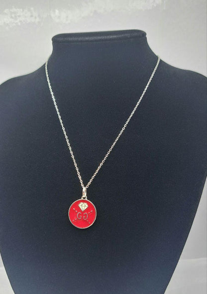 GUCCI Necklace Pendant GG Ghost Reversible Plate Silver 925 Unisex Accessory