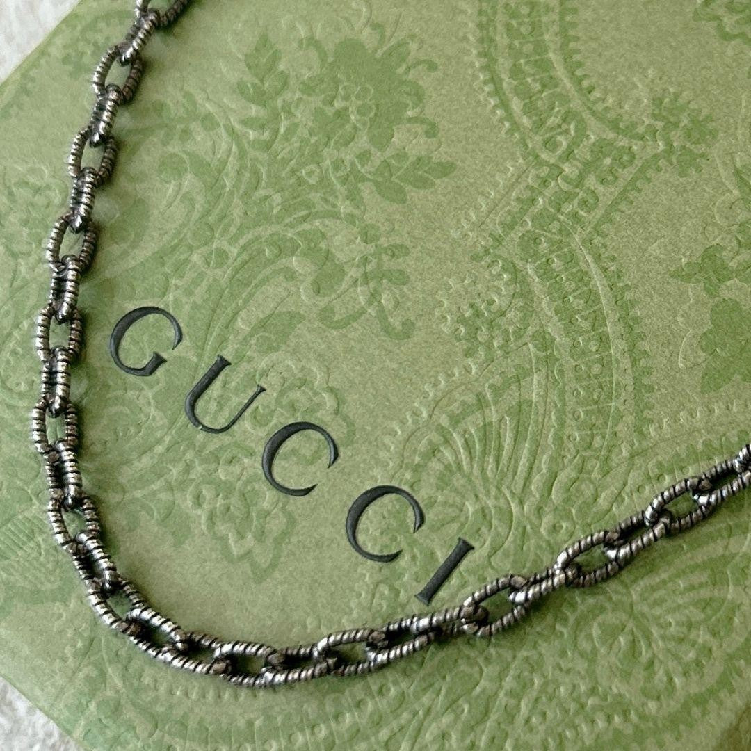GUCCI Necklace Pendant Arabesque Silver AG925 Men's Accessory Authentic
