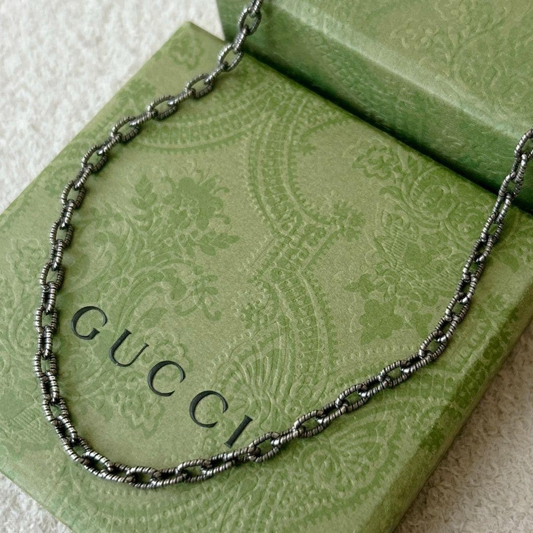 GUCCI Necklace Pendant Arabesque Silver AG925 Men's Accessory Authentic