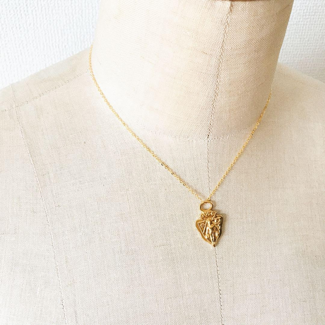GUCCI Necklace Pendant Crest Charm Demna Old Men's Accessory Authentic