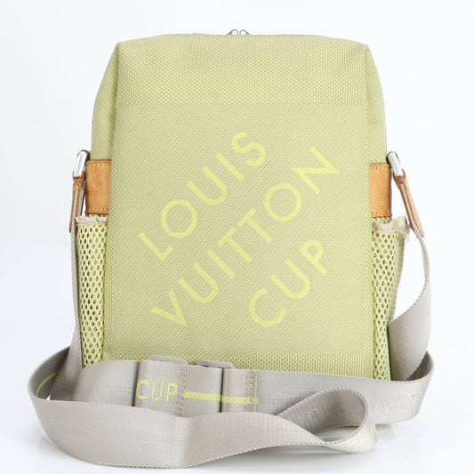 Louis Vuitton Shoulder Bag Purse M80636 Leather Canvas Yellow Authentic