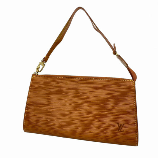 Louis Vuitton Accessory Pouch Hand Bag Tote Purse Epi M52948 Zipang Gold Auth