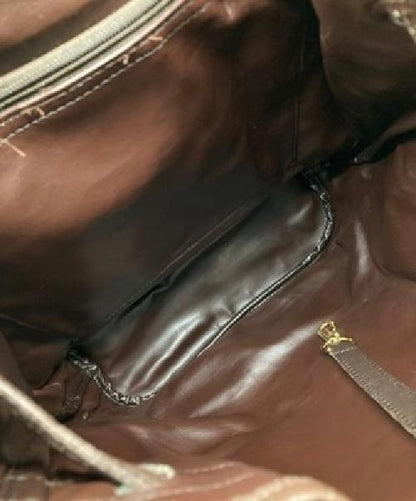 Longchamp Backpack Leather Brown Authentic