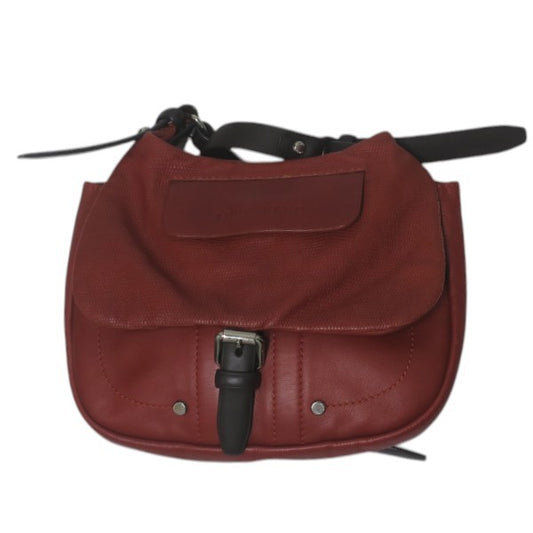Longchamp Shoulder Bag Purse Leather Red Black Authentic