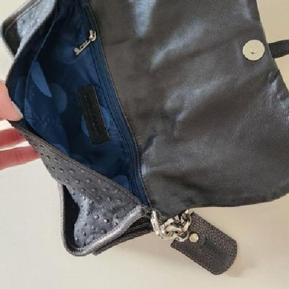 Longchamp Shoulder Bag Purse Chain Leather Authentic