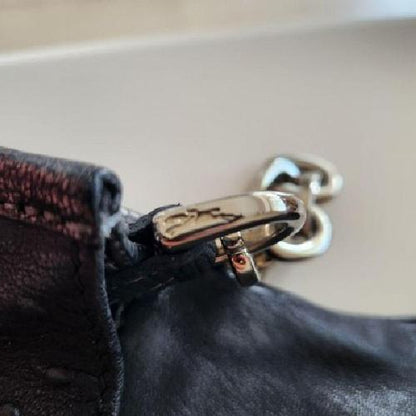Longchamp Shoulder Bag Purse Chain Leather Authentic