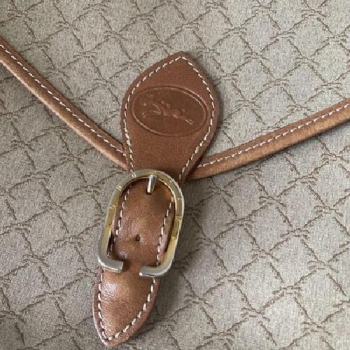 Longchamp Shoulder Bag Purse Logo Canvas PVC Authentic