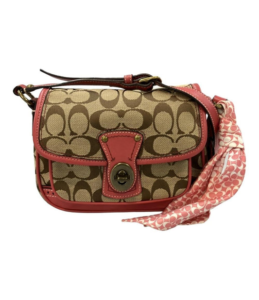 COACH Shoulder Bag Purse Signature 10569 Brown Authentic