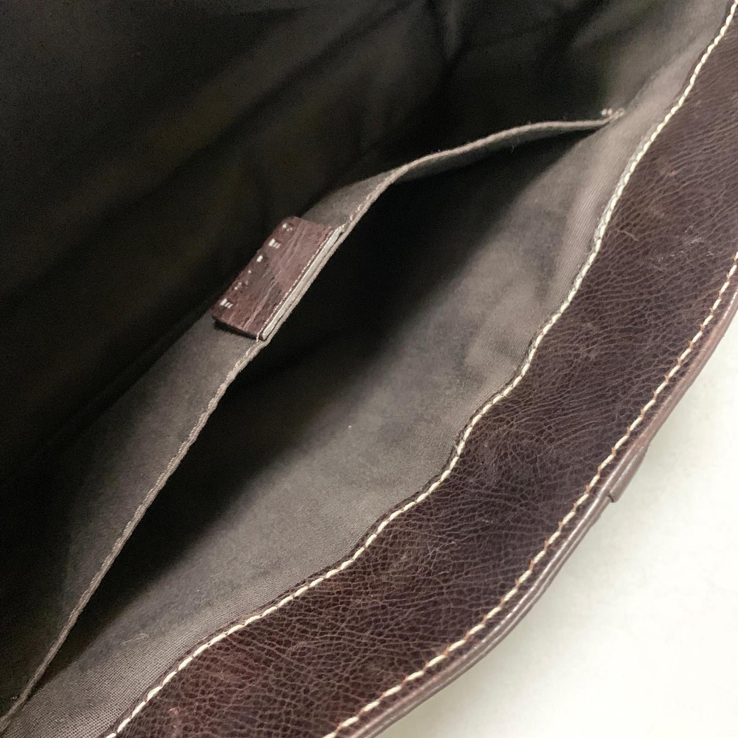 CELINE Boogie Bag Handbag Purse Leather Quilted Brown Gold Used Auth Women's