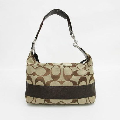 COACH Shoulder Bag Purse Signature Canvas Brown Authentic