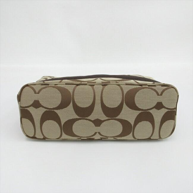 COACH Shoulder Bag Purse Signature Canvas Brown Authentic