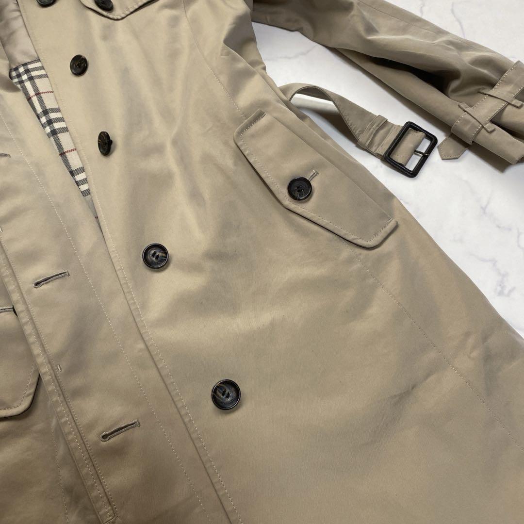 BURBERRY LONDON Coat Nova Check Asian fit M US size S Honey Beige Authentic