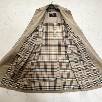 BURBERRY LONDON Coat Nova Check Asian fit M US size S Honey Beige Authentic