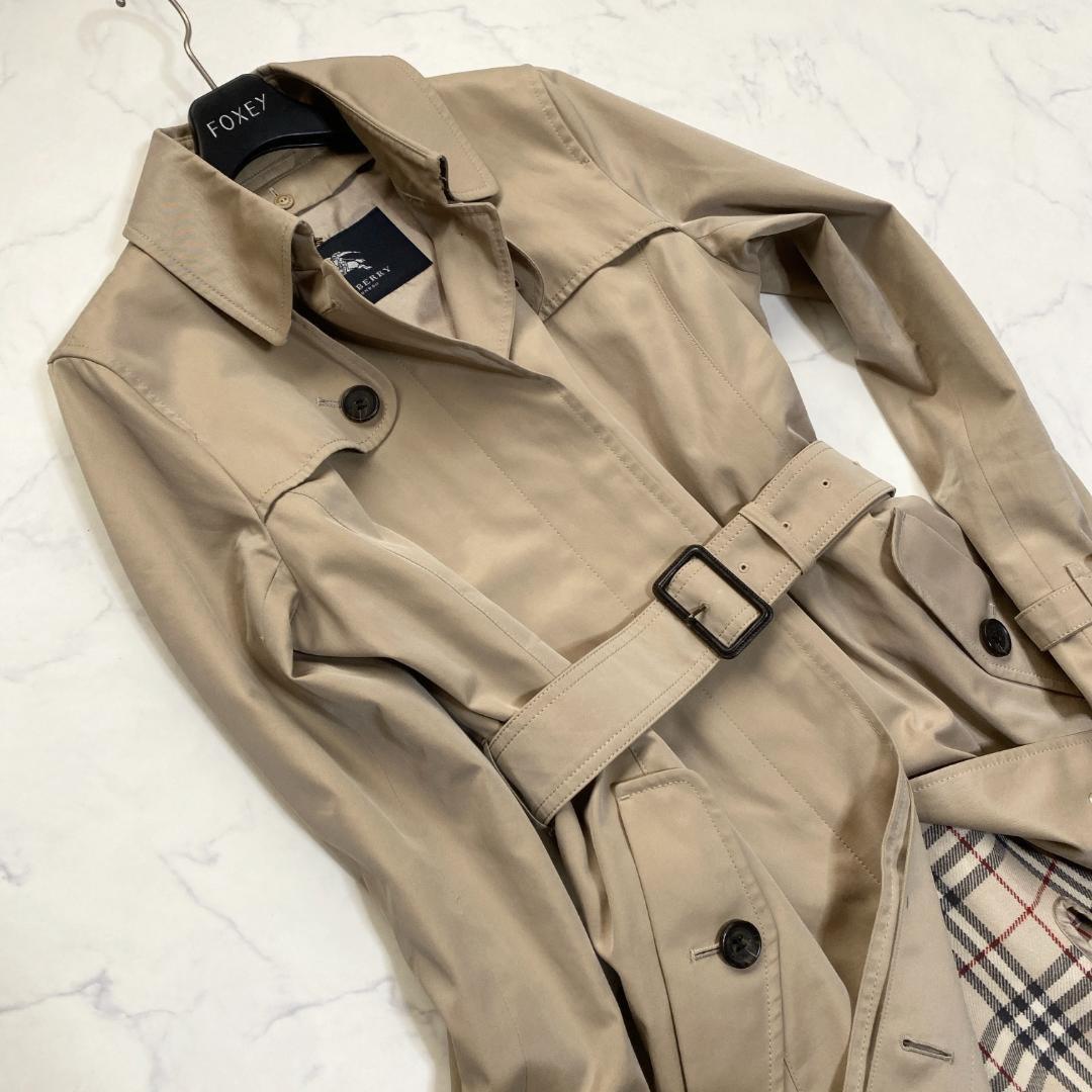 BURBERRY LONDON Coat Nova Check Asian fit M US size S Honey Beige Authentic