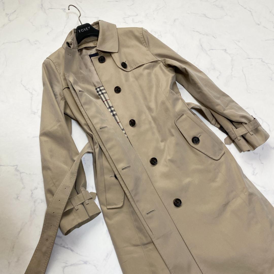 BURBERRY LONDON Coat Nova Check Asian fit M US size S Honey Beige Authentic