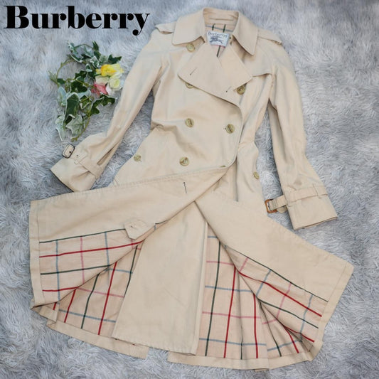 BURBERRY Coat Nova Check Asian fit S US size XS Beige Authentic