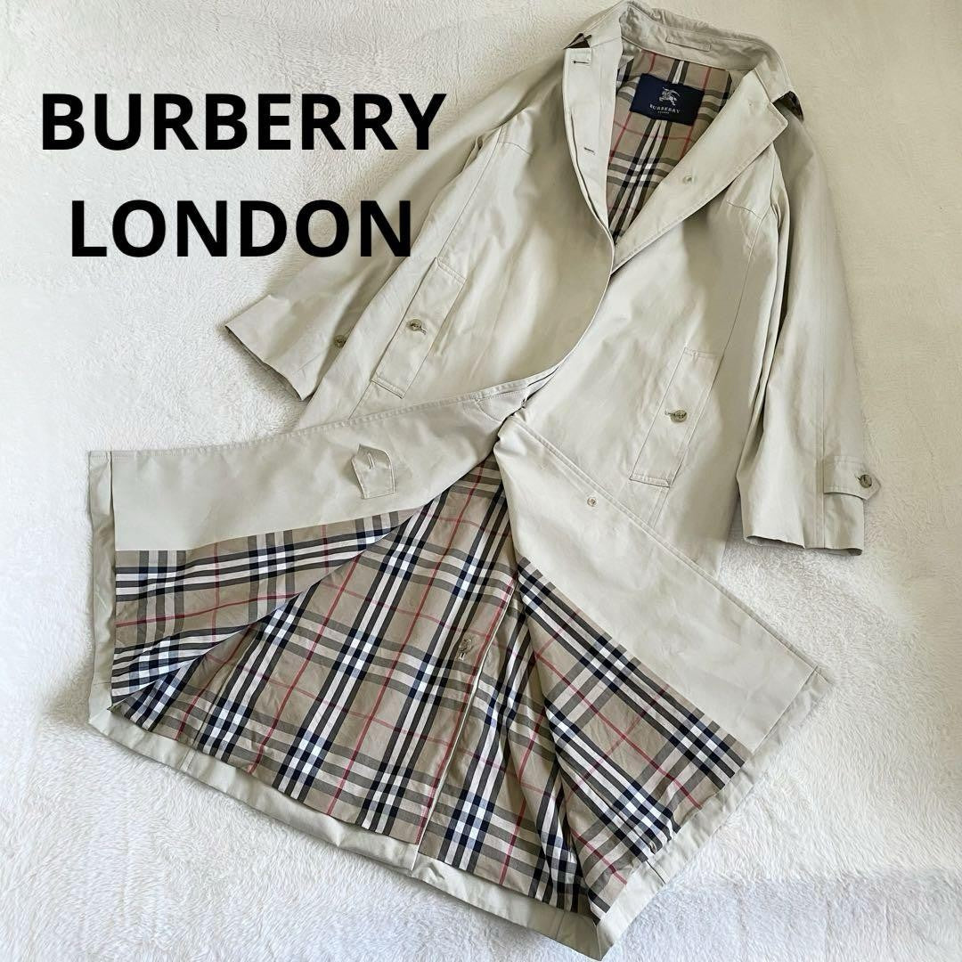 BURBERRY LONDON Coat Nova Check Asian fit M US size S Beige Authentic