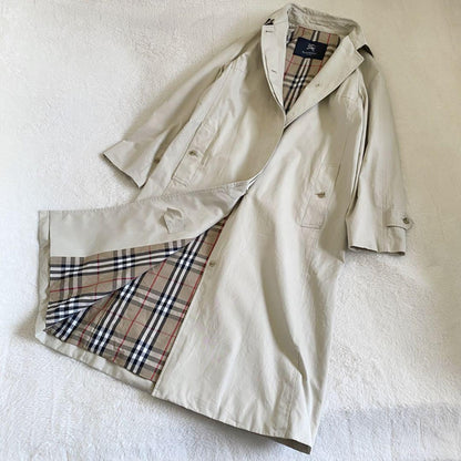 BURBERRY LONDON Coat Nova Check Asian fit M US size S Beige Authentic