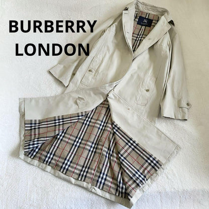 BURBERRY LONDON Coat Nova Check Asian fit M US size S Beige Authentic