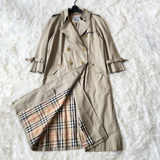 BURBERRY Coat Nova Check Asian fit M US size S Khaki Authentic