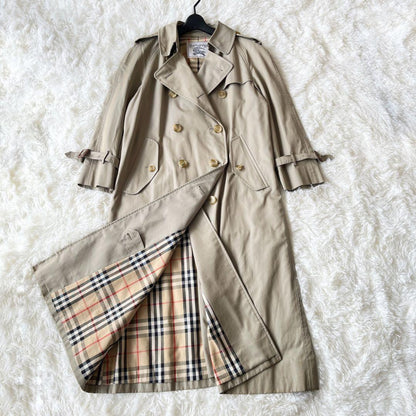 BURBERRY Coat Nova Check Asian fit M US size S Khaki Authentic