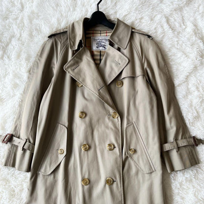 BURBERRY Coat Nova Check Asian fit M US size S Khaki Authentic