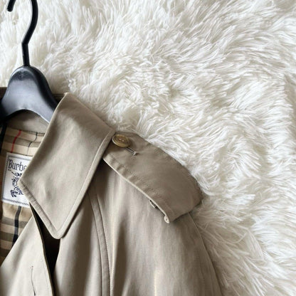 BURBERRY Coat Nova Check Asian fit M US size S Khaki Authentic