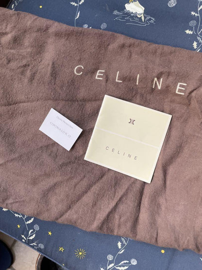 CELINE Hand Bag Tote Purse Boogie C Macadam Suede Brown Authentic