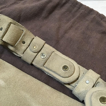 CELINE Shoulder Bag Purse Suede Beige Authentic