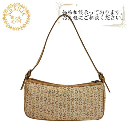 CELINE Accessory Pouch Hand Bag Tote Purse C Macadam Canvas Beige Authentic