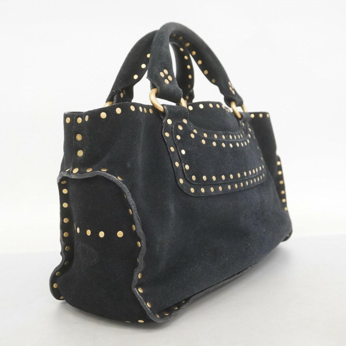CELINE Hand Bag Tote Purse Boogie Suede Black Authentic