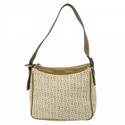 CELINE Hand Bag Tote Purse C Macadam Canvas Khaki Authentic