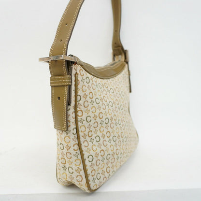 CELINE Hand Bag Tote Purse C Macadam Canvas Khaki Authentic