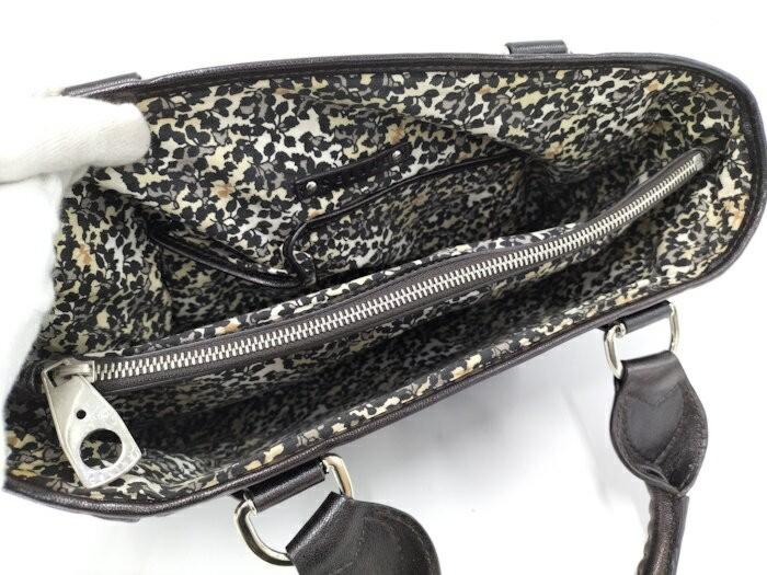 CELINE Hand Bag Tote Purse Macadam Denim Black Authentic