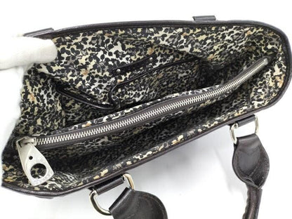 CELINE Hand Bag Tote Purse Macadam Denim Black Authentic