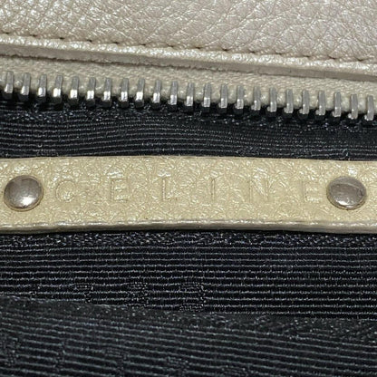 CELINE Hand Bag Tote Purse Leather Off White Authentic