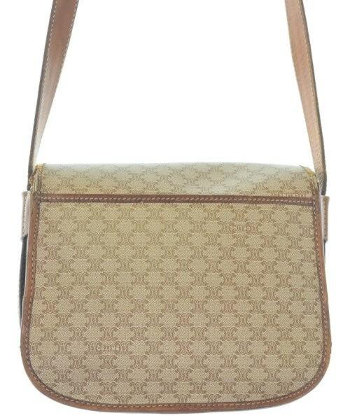 CELINE Shoulder Bag Purse Macadam Beige Brown Authentic