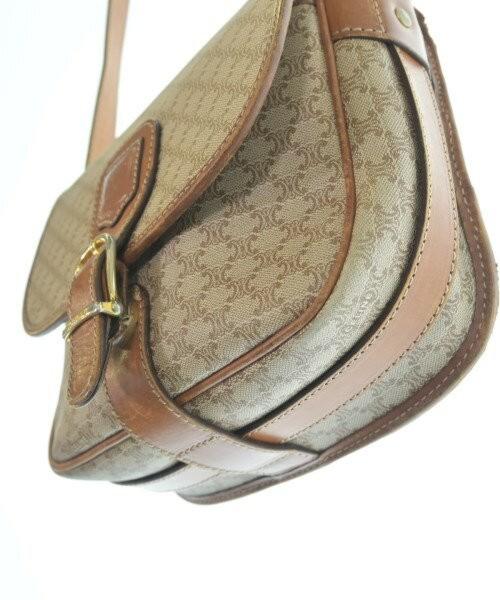 CELINE Shoulder Bag Purse Macadam Beige Brown Authentic