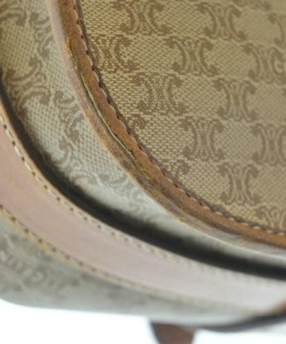 CELINE Shoulder Bag Purse Macadam Beige Brown Authentic