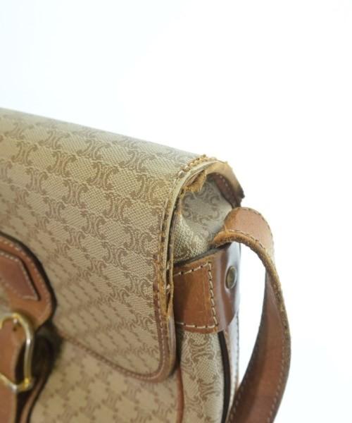 CELINE Shoulder Bag Purse Macadam Beige Brown Authentic
