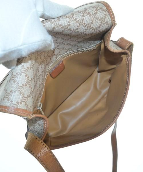 CELINE Shoulder Bag Purse Macadam Beige Brown Authentic