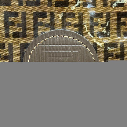 FENDI Shoulder Bag Purse FF Zucchino PVC Leather Brown Authentic