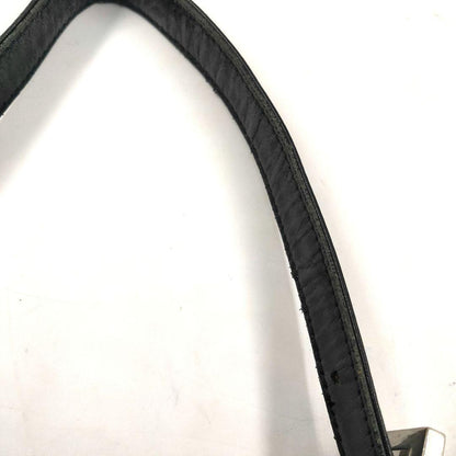 FENDI Shoulder Bag Purse FF Baguette Leather cotton jersey Black Authentic