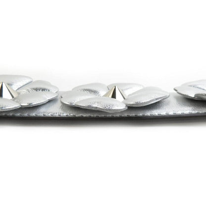 FENDI Shoulder Strap Belt Leather Silver Authentic