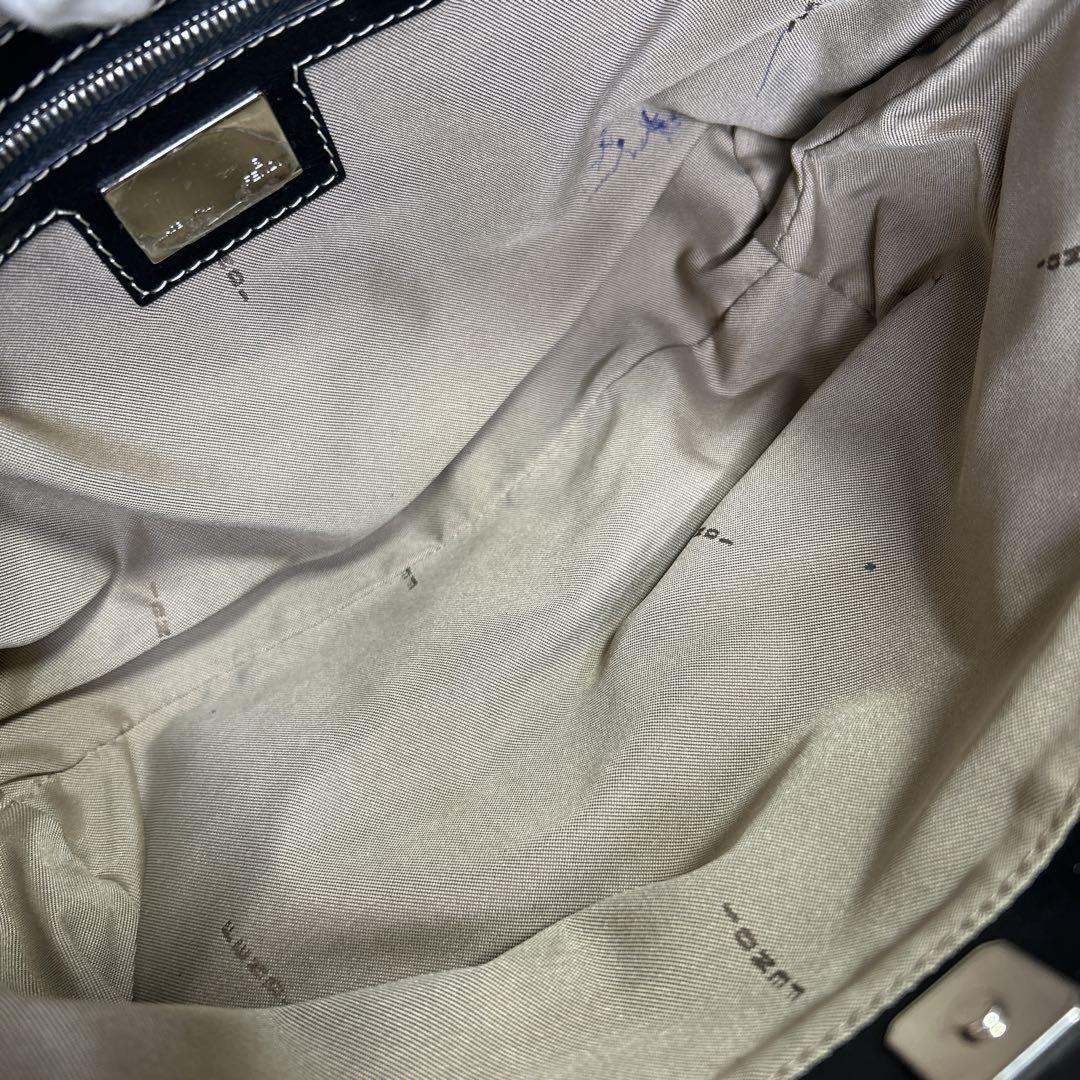 FENDI Hand Bag Tote Purse White Brown Authentic