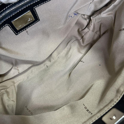 FENDI Hand Bag Tote Purse White Brown Authentic
