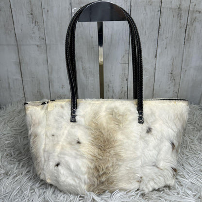 FENDI Hand Bag Tote Purse White Brown Authentic